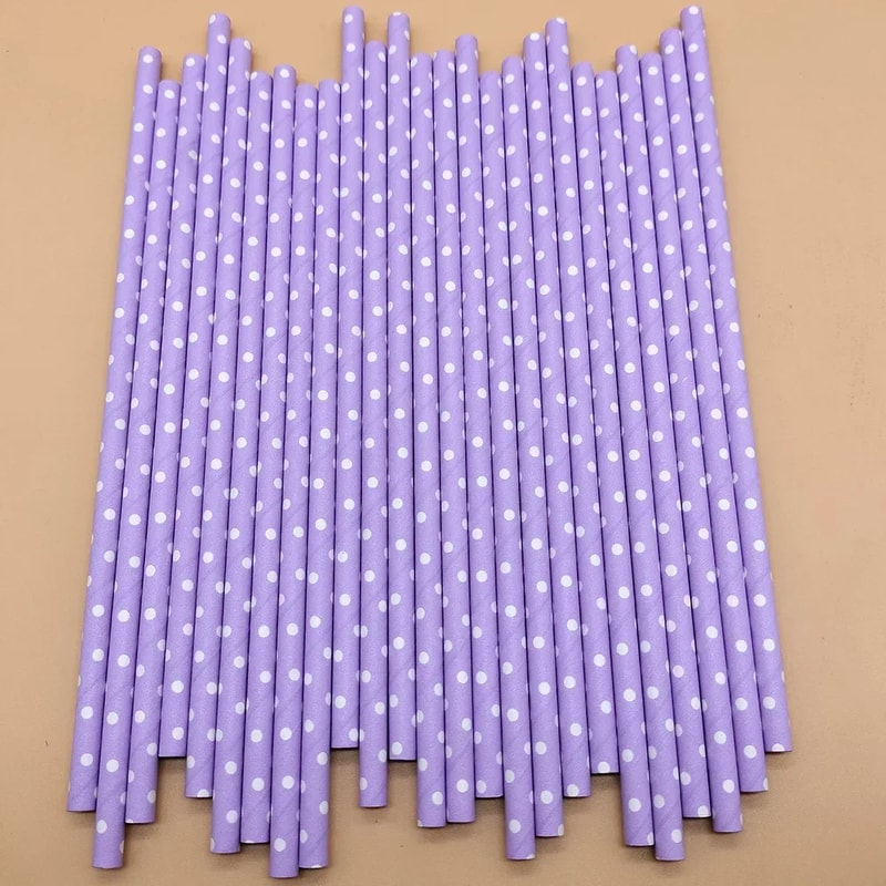Purple Biodegradable Paper Straws For Birthdays Weddings And Party Drinks 0