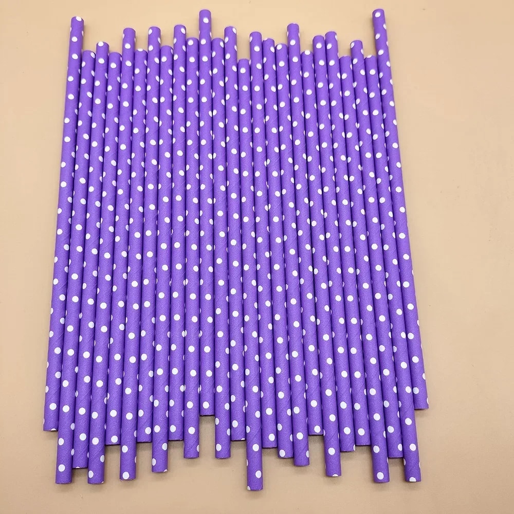 Purple Biodegradable Paper Straws For Birthdays Weddings And Party Drinks 1