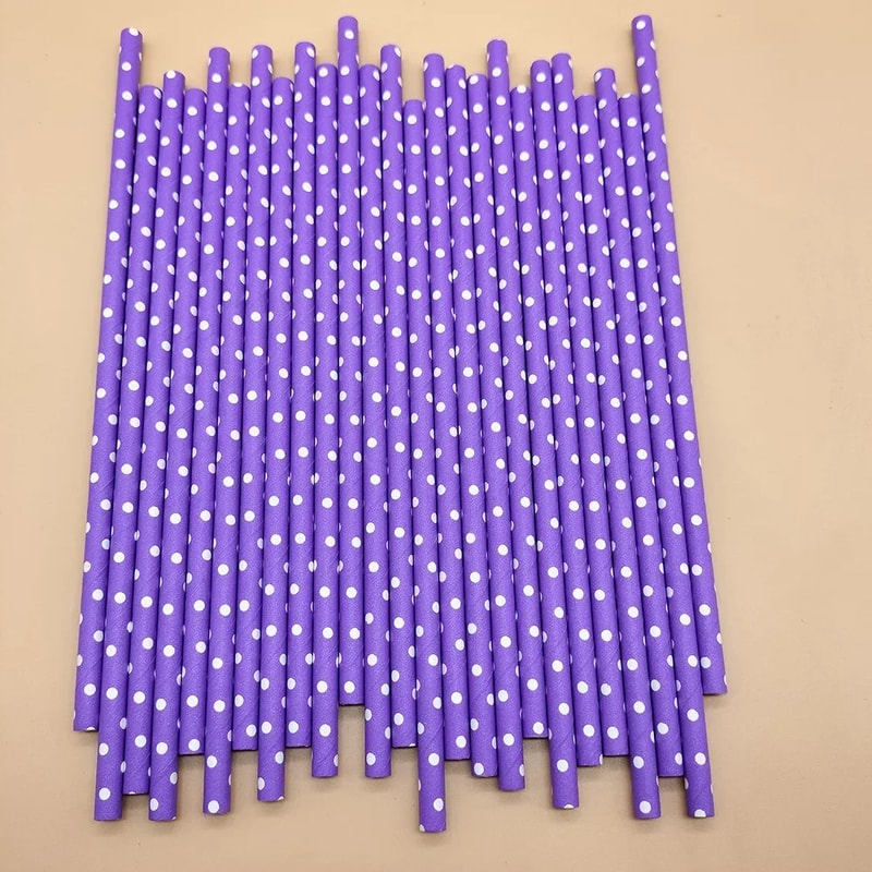 Purple Biodegradable Paper Straws For Birthdays Weddings And Party Drinks 7