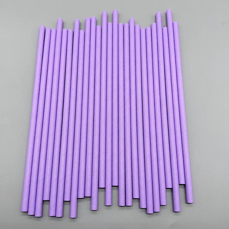 Purple Biodegradable Paper Straws For Birthdays Weddings And Party Drinks 8