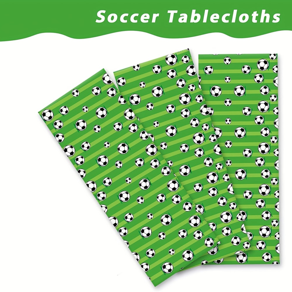 Soccer Theme Disposable Tablecloth for Birthday Parties and Game Day Decor