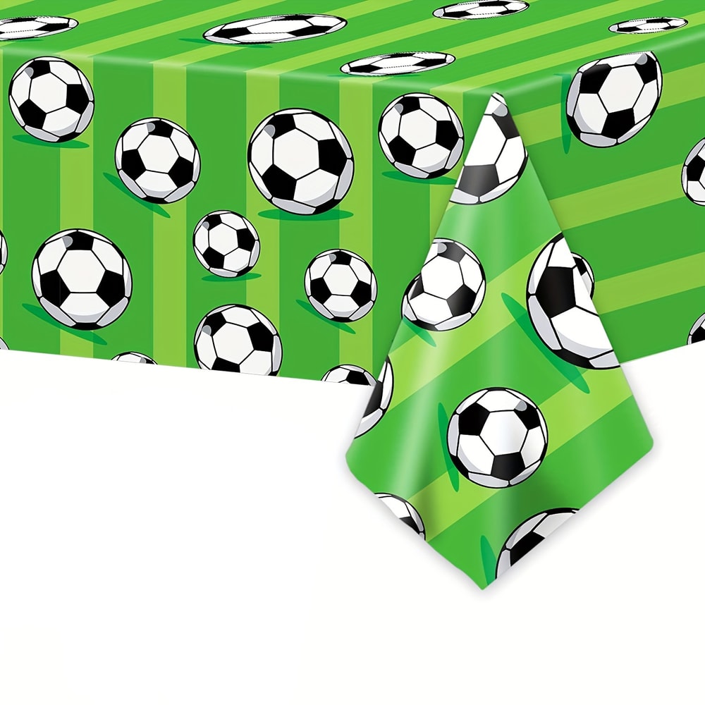 Soccer Theme Disposable Tablecloth for Birthday Parties and Game Day Decor