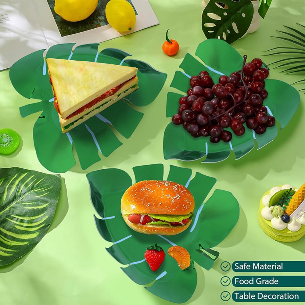 Palm Leaf Party Plates For Beach Summer Birthday Parties 3