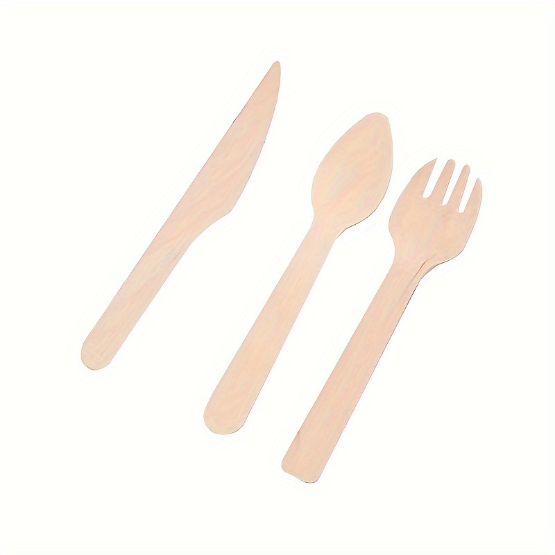 Eco Friendly Disposable Wooden Cutlery Set For Parties And Picnics 4