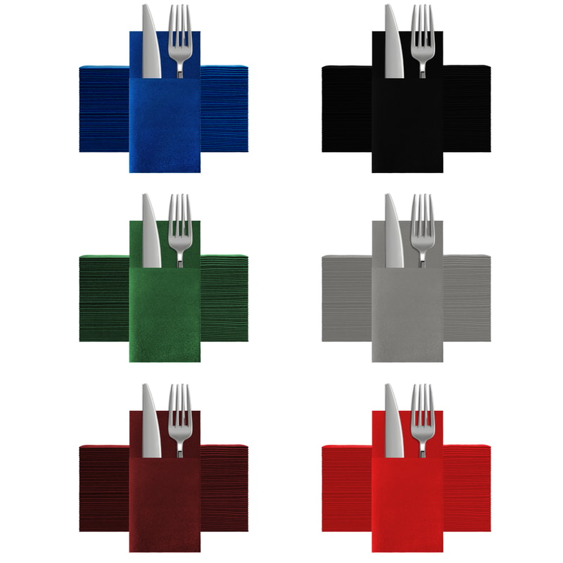 Dinner Napkins With Built In Flatware Pocket Elegant Disposable Table Napkins 0
