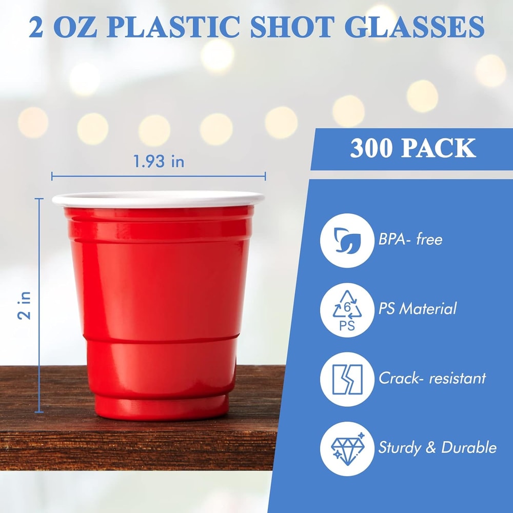 Premium Disposable Shot Glasses Mini Party Cups Plastic Shot Cups 0