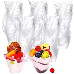 premium disposable plastic dessert cups clear twist triangle dessert cups