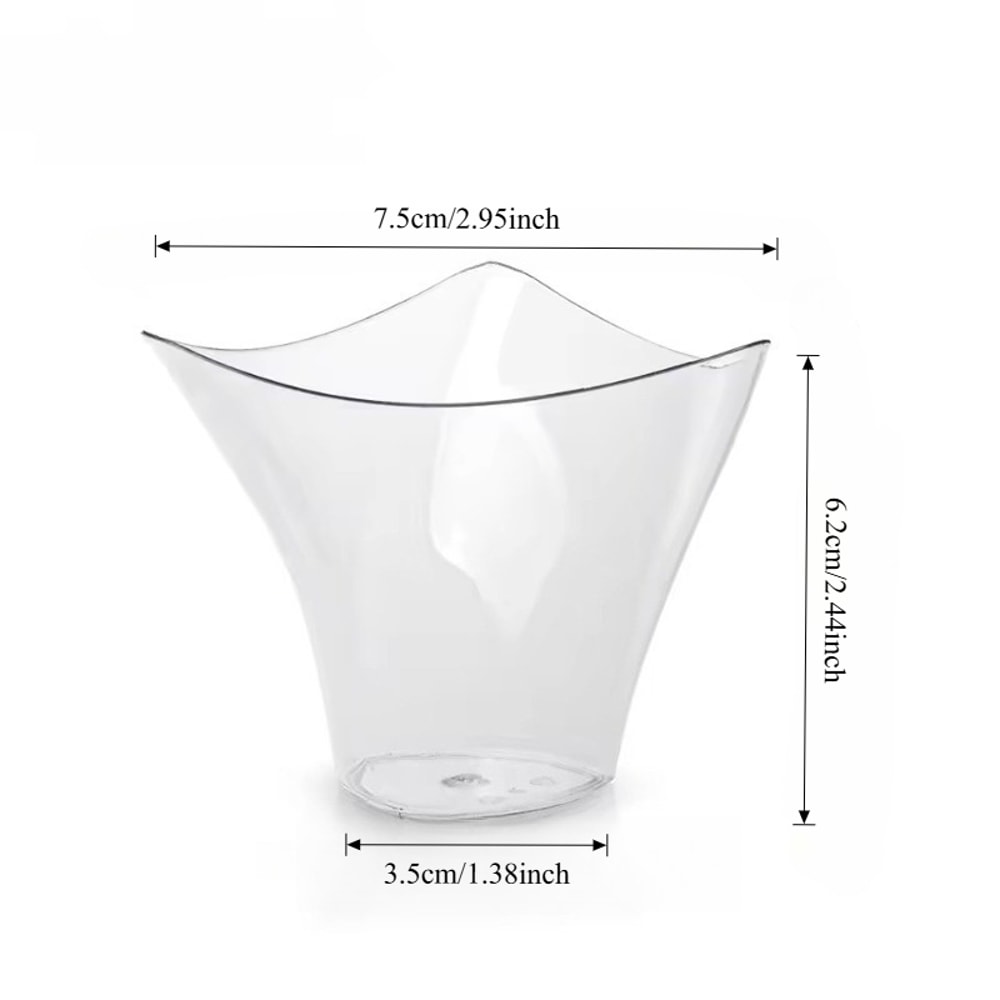 Premium Disposable Plastic Dessert Cups Clear Twist Triangle Dessert Cups