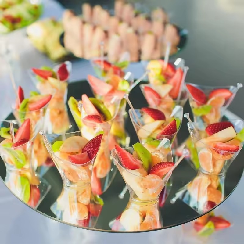 Premium Disposable Plastic Dessert Cups Clear Twist Triangle Dessert Cups