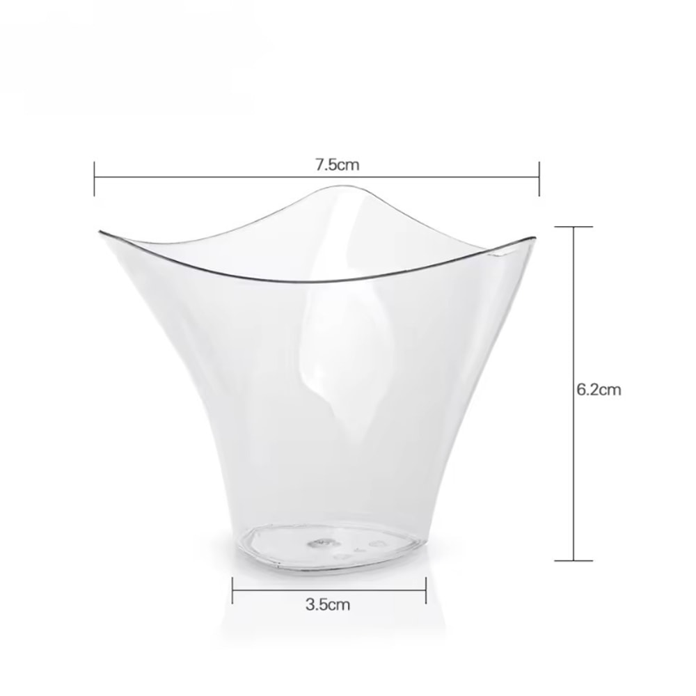 Premium Disposable Plastic Dessert Cups Clear Twist Triangle Dessert Cups