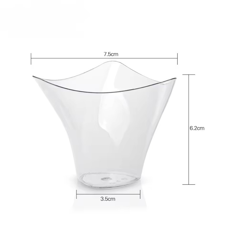 Premium Disposable Plastic Dessert Cups Clear Twist Triangle Dessert Cups