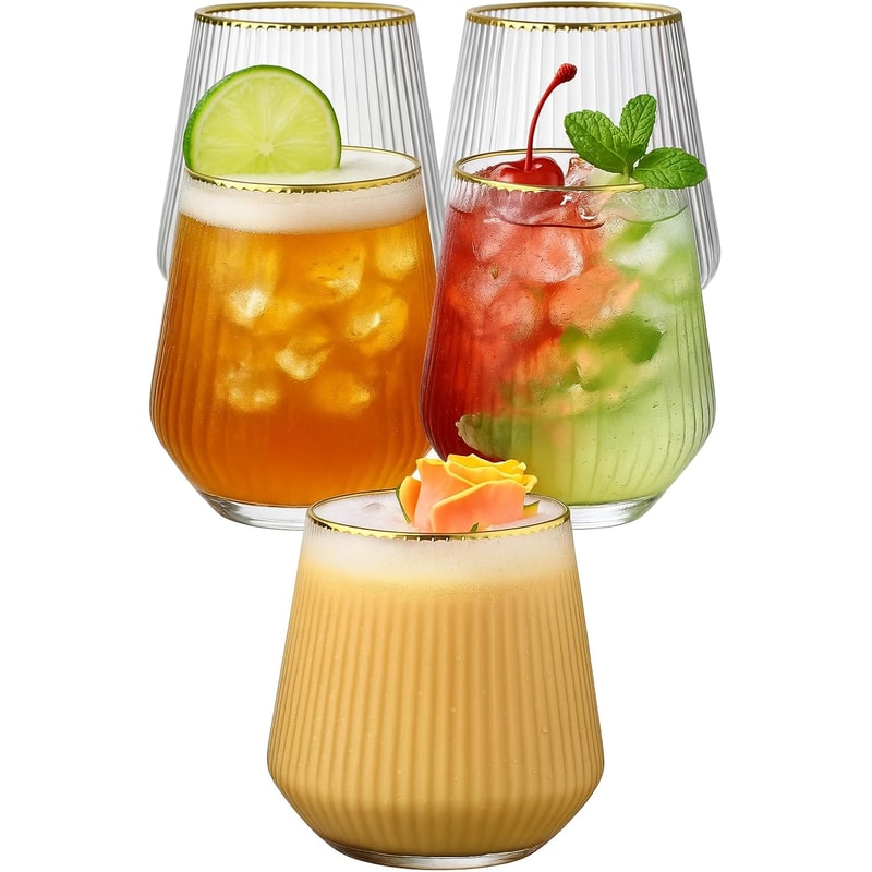 Plastic Ribbed Wine Glasses for Parties and Outdoor Entertaining