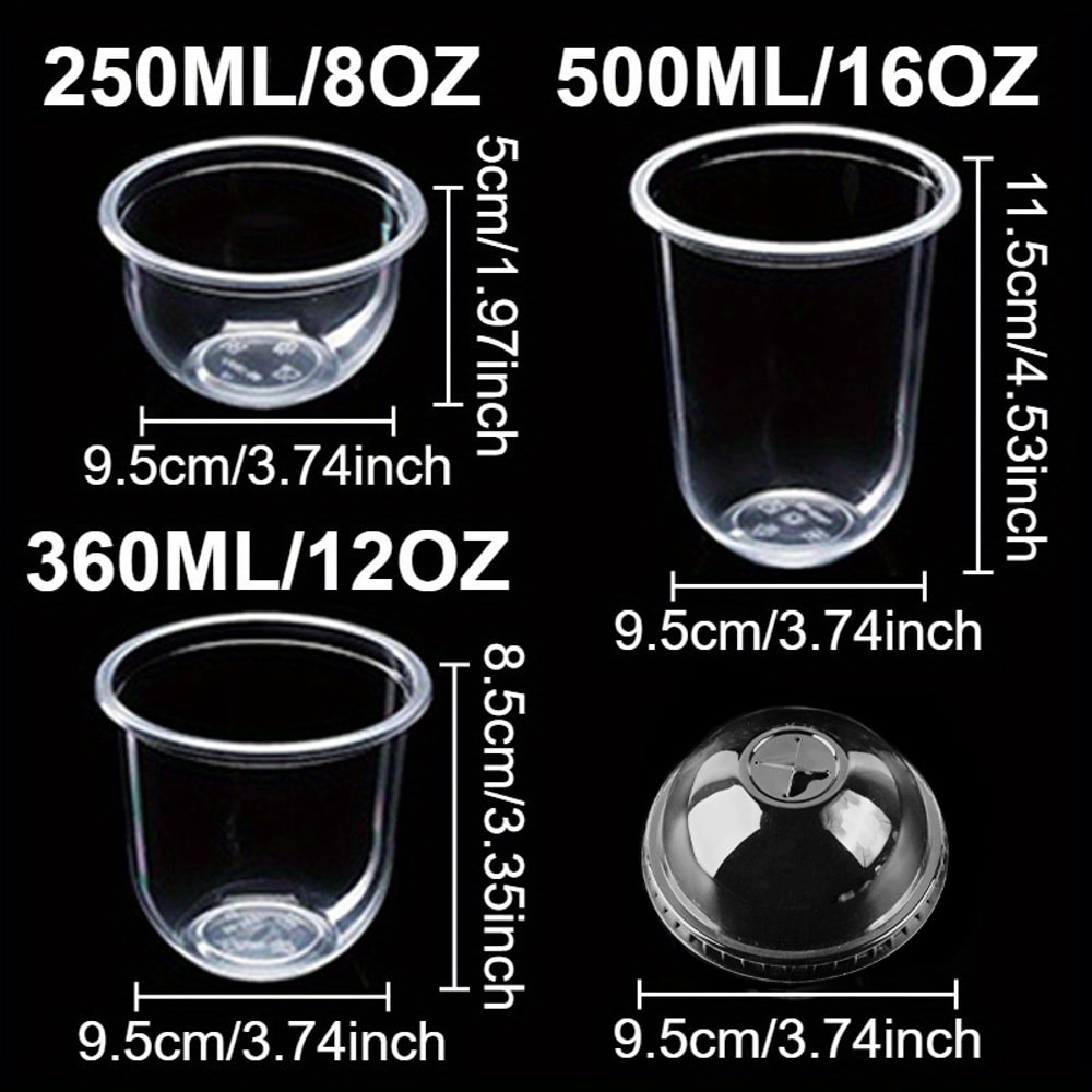 U Shaped Disposable Dessert Cups With Lids For Parfait Mousse And Fruit 1