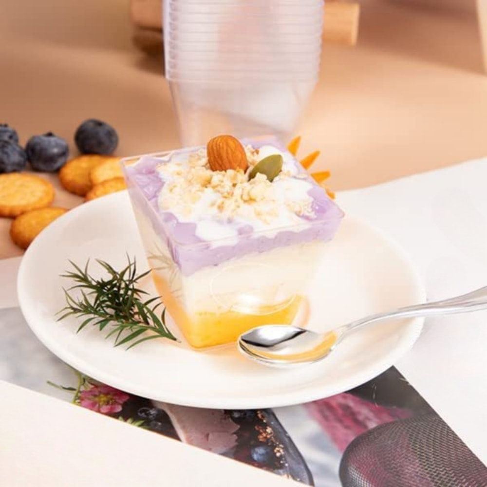 Dessert Cups Clear Trapezoid Mini Party Dessert Containers 1