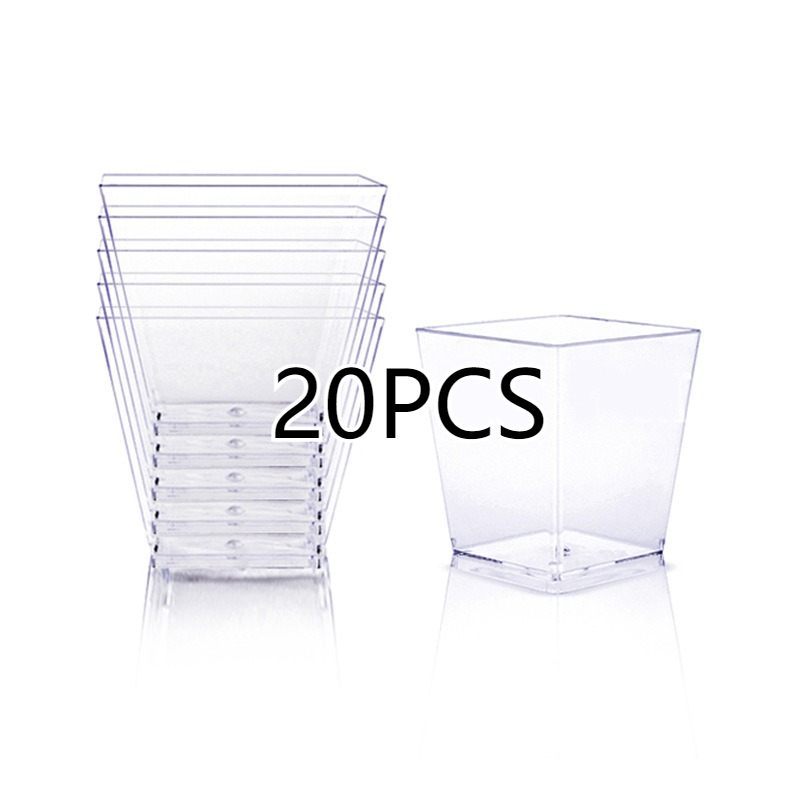 Dessert Cups Clear Trapezoid Mini Party Dessert Containers 6