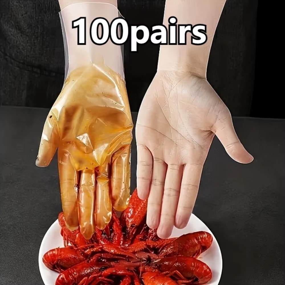 Premium Transparent Waterproof Disposable Kitchen Gloves