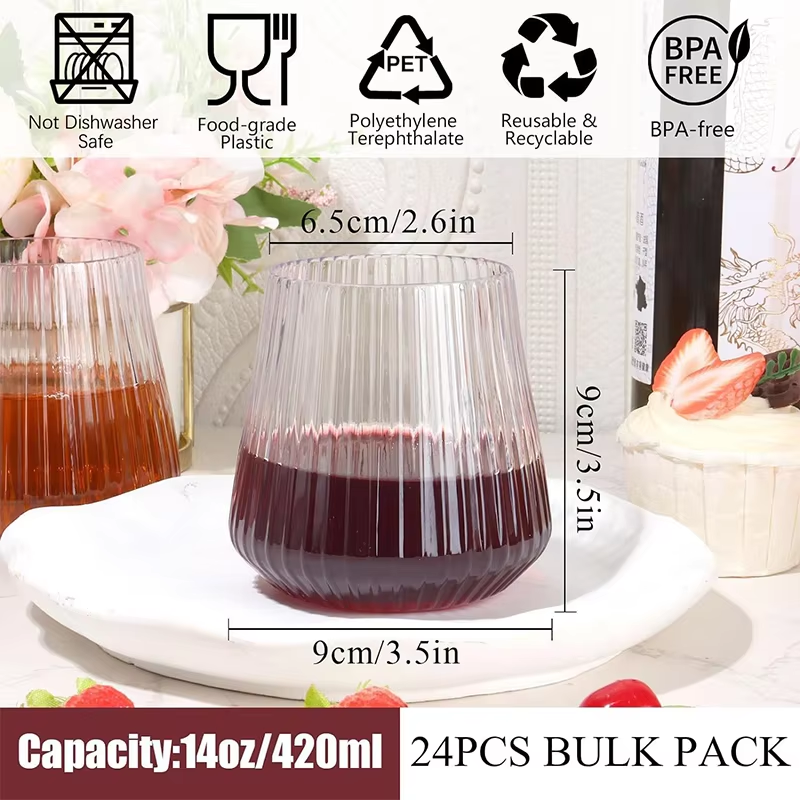 Party Unbreakable Drinkware Disposable Wine Glasses