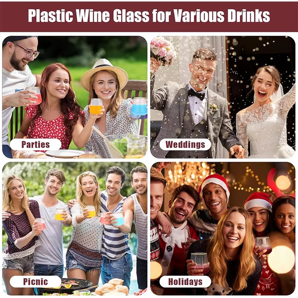 Party Unbreakable Drinkware Disposable Wine Glasses