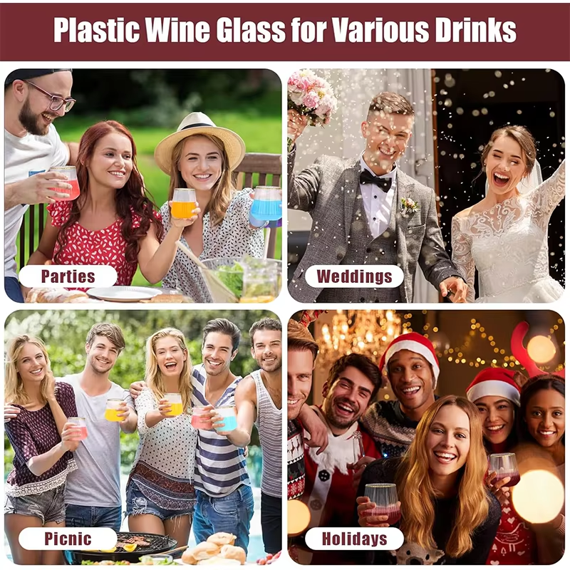 Party Unbreakable Drinkware Disposable Wine Glasses