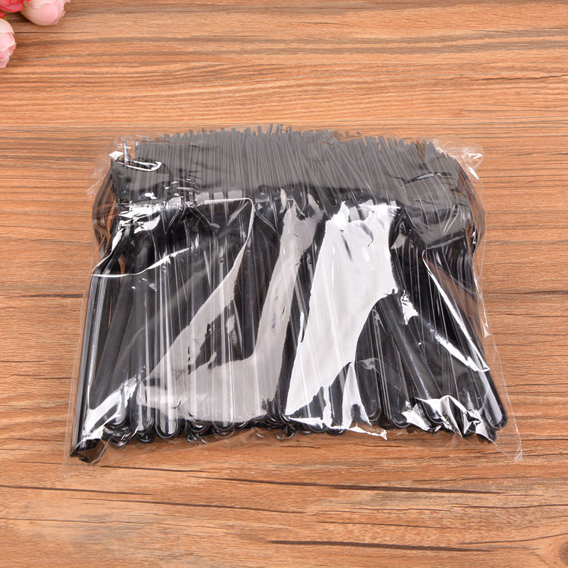 Disposable Black Cake & Dessert Forks Elegant Transparent Party Tableware