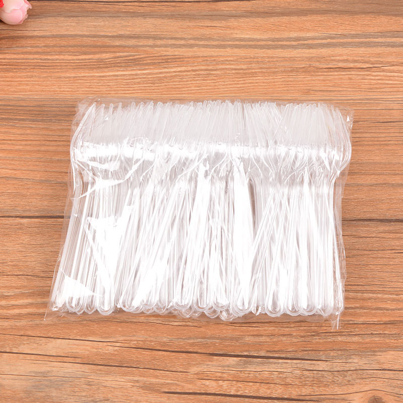 Disposable Black Cake & Dessert Forks Elegant Transparent Party Tableware