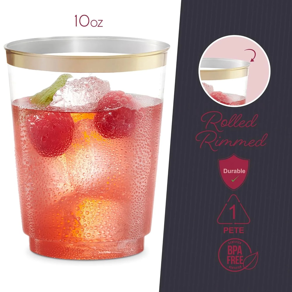 Premium Disposable Party Cups Plastic Tumblers For Events Drinks 5