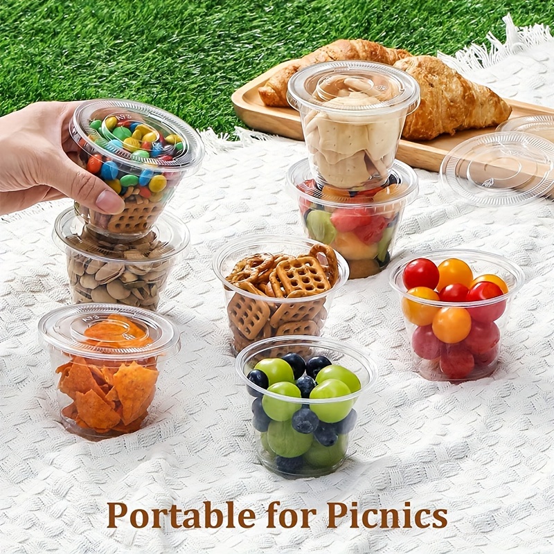 Disposable Clear Plastic Cups with Lids Party & Picnic Drinkware