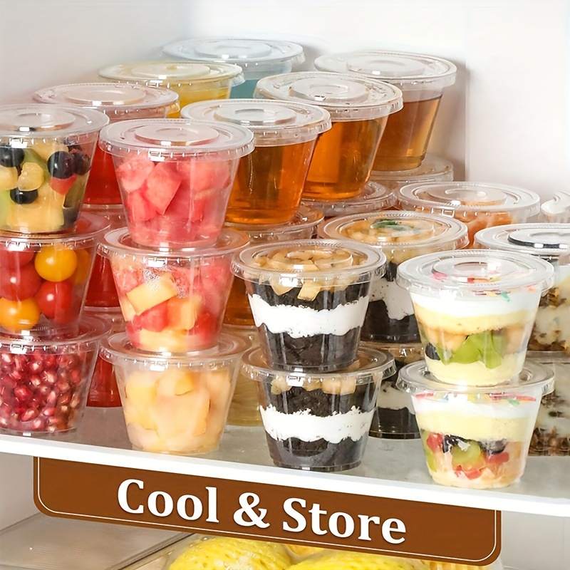 Disposable Clear Plastic Cups with Lids Party & Picnic Drinkware