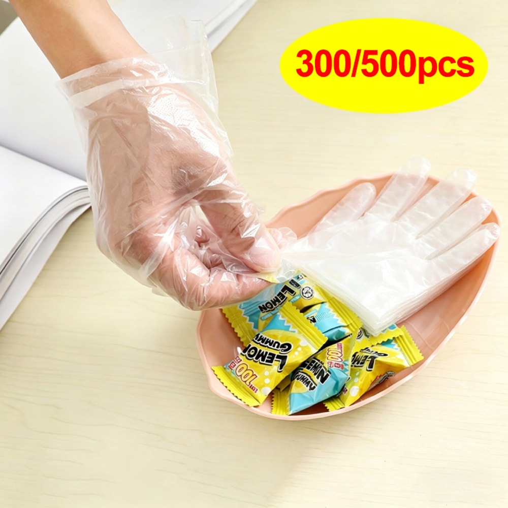 Disposable Transparent Plastic Gloves for Food Prep Waterproof Gloves Protection