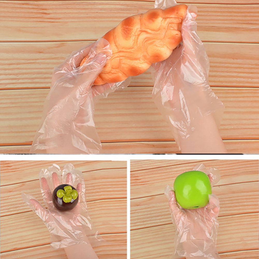 Disposable Transparent Plastic Gloves for Food Prep Waterproof Gloves Protection