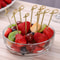 Natural Bamboo Cocktail Picks & Knot Skewers Garnish Sticks for Drinks, Fruit, Charcuterie