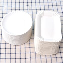 premium party & disposable paper plates rectangular & round cake serving trays