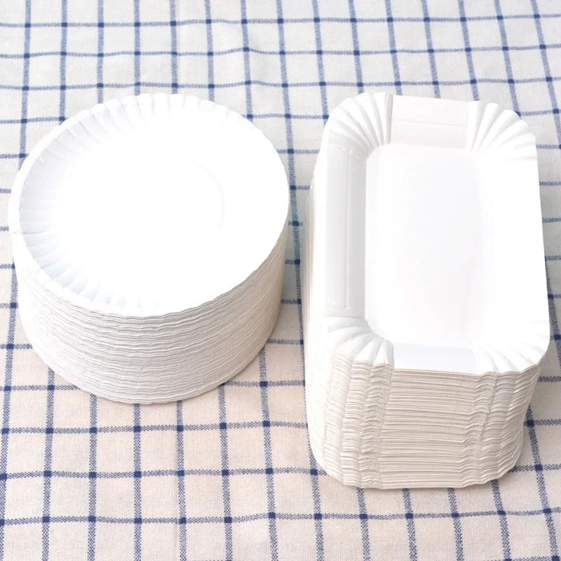 Premium Party & Disposable Paper Plates Rectangular & Round Cake Serving Trays