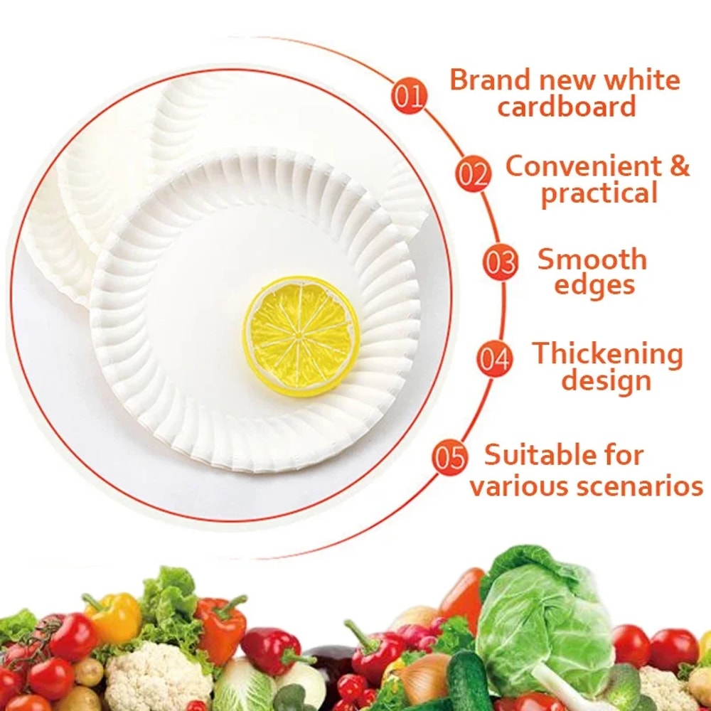 Premium Party & Disposable Paper Plates Rectangular & Round Cake Serving Trays