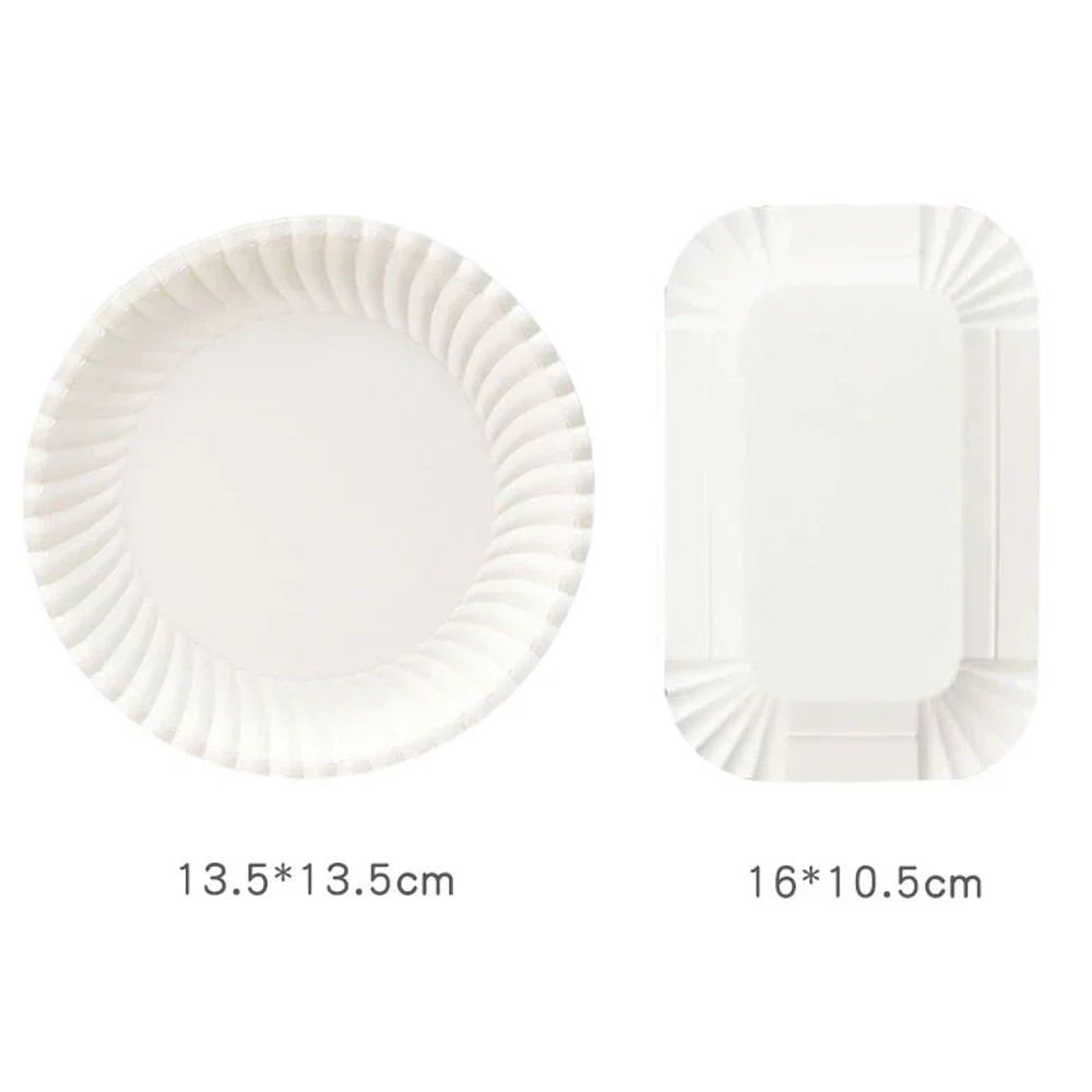 Premium Party & Disposable Paper Plates Rectangular & Round Cake Serving Trays