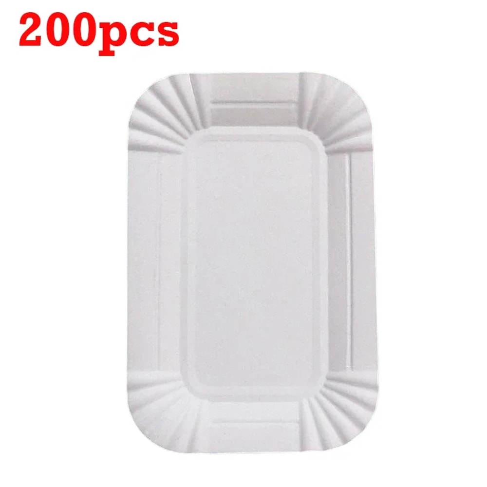 Premium Party & Disposable Paper Plates Rectangular & Round Cake Serving Trays
