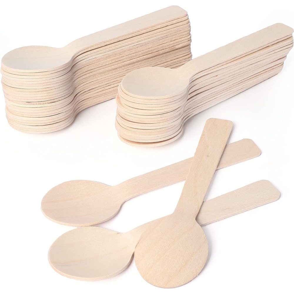 Mini Wooden Spoons for Desserts Parties Weddings and Camping
