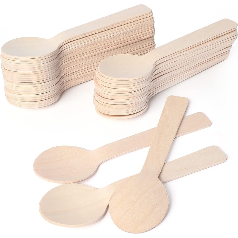 Mini Wooden Spoons for Desserts Parties Weddings and Camping