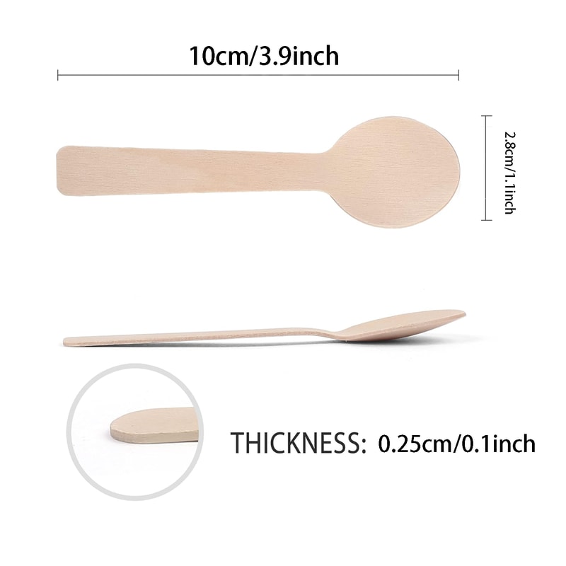 Mini Wooden Spoons for Desserts Parties Weddings and Camping