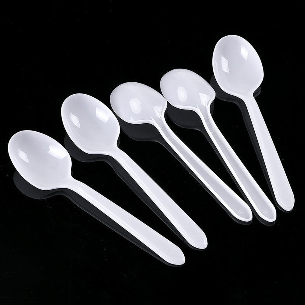 Disposable Plastic Spoons for Ice Cream and Party Tableware