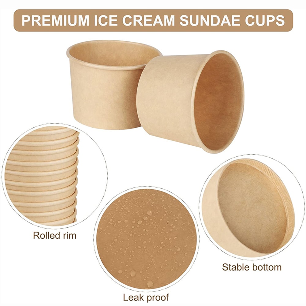 Premium Disposable Paper Ice Cream Cups Party Ice Cream Cups