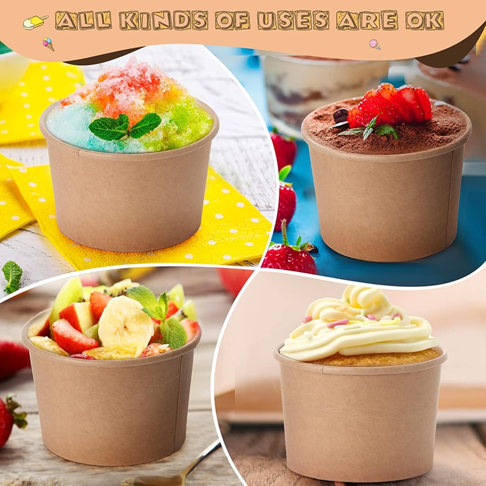 Premium Disposable Paper Ice Cream Cups Party Ice Cream Cups