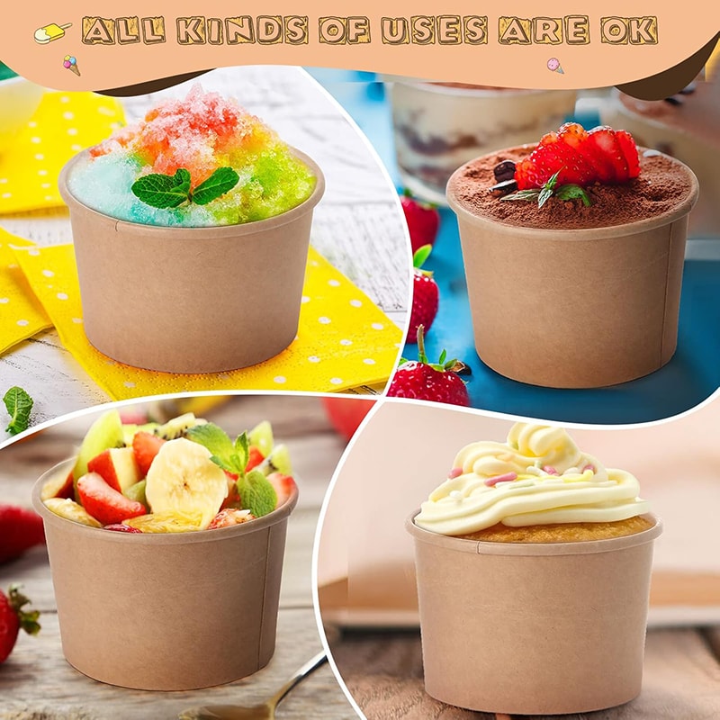 Premium Disposable Paper Ice Cream Cups Party Ice Cream Cups