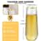 Clear Ribbed Stemless Plastic Champagne Flutes Disposable Party Glasses 3