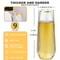 Clear Ribbed Stemless Plastic Champagne Flutes Disposable Party Glasses 3