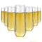 Clear Ribbed Stemless Plastic Champagne Flutes Disposable Party Glasses 6