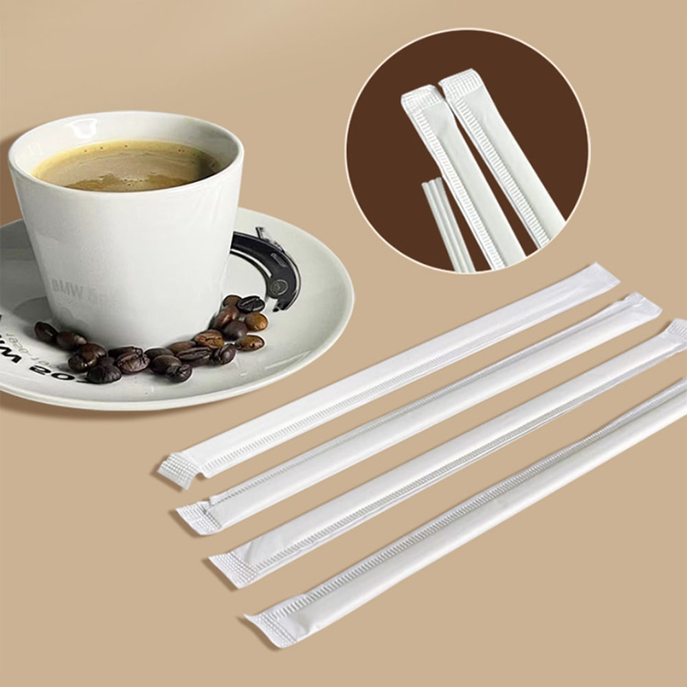 Disposable Three Hole Coffee Straw Stirrer Sticks For Hot And Cold Drinks 0