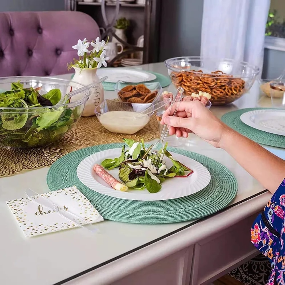 Clear Transparent Disposable Forks for Dessert, Fruit and Party Serving