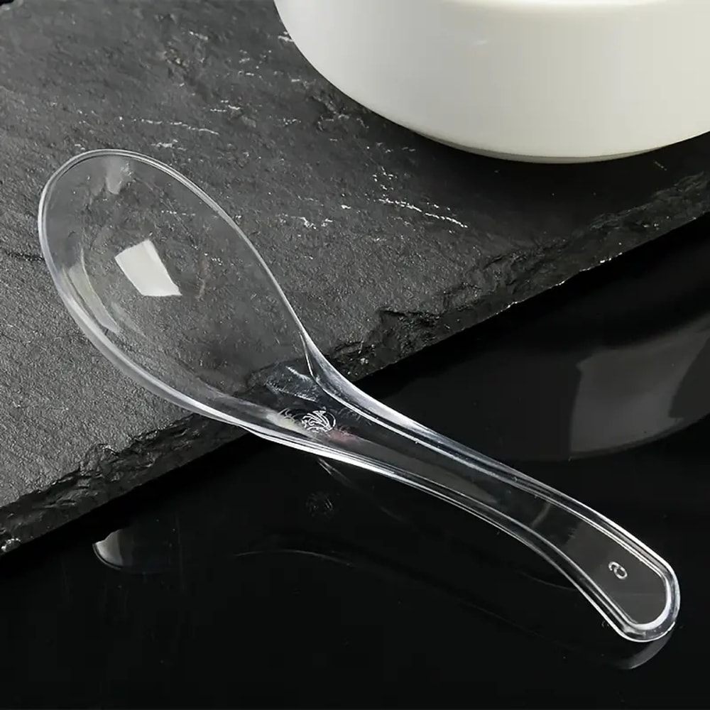 Clear Plastic Soup Spoons Disposable Dessert and Party Serving Set