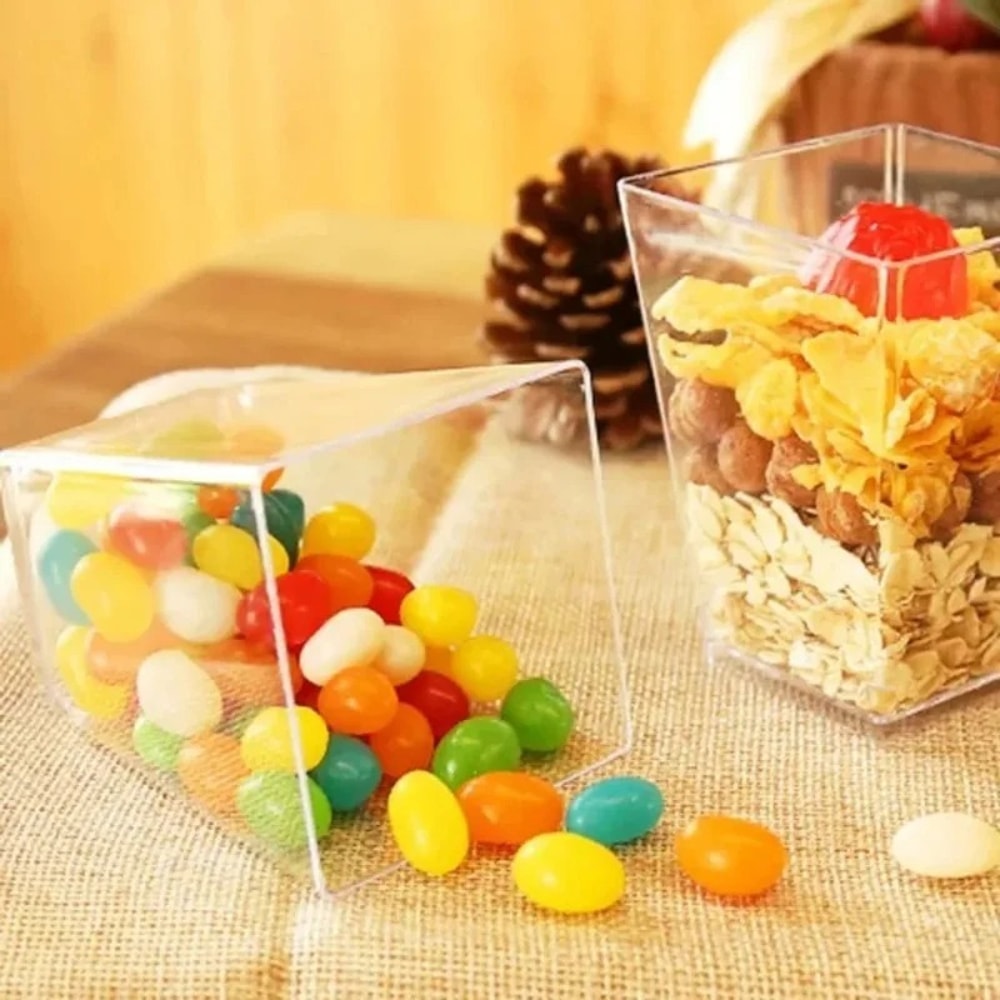 Clear Dessert Cups Disposable Mini Cups for Mousse, Pudding and Ice Cream